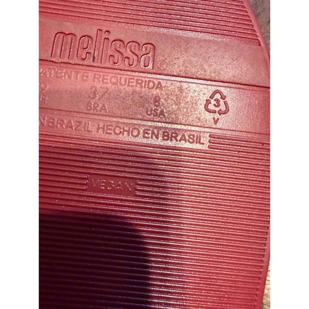 🌴Melissa Tie Mar Sandal in a red and pink color combination. - Picture 6 of 6